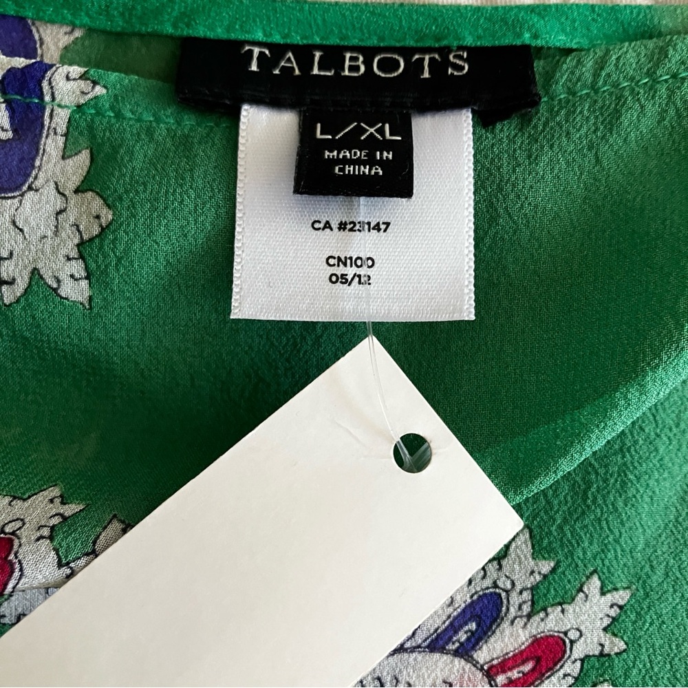 NWT Talbots silk paisley poncho/scarf - Picture 6 of 11